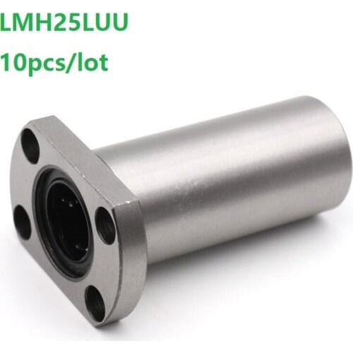 10pcs/lot LMH25LUU Long Type Oval Flange linear motion ball bearing bushing for CNC 3D printer Linear Rod