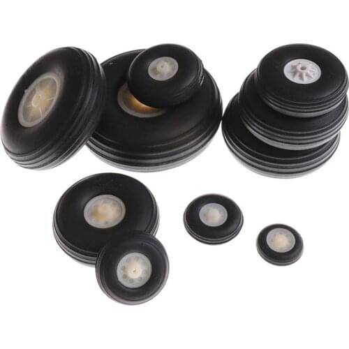 10pcs/lot Tail Wheel Rubber PU Plastic Hub 1" - 3" Inch 30mm 40mm 55mm 65mm 75mm For RC Airplane Replacement Parts
