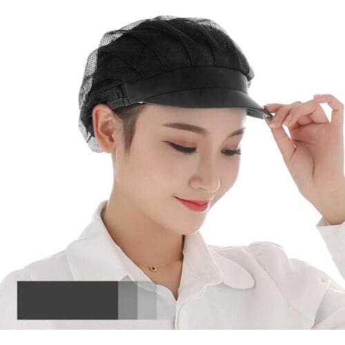 2 Pcs Chef Hats Waiter Mesh Caps Restaurant Kitchen Workshop Hair Breathable Adjustable Skullies Black