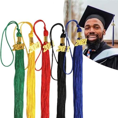 2pcs/Pack 40cm Long Tassels DIY Craft Doctorial Hat Graduation Cap Hang Rope Fringe Mortarboard Cap Bachelor Hat Decoration
