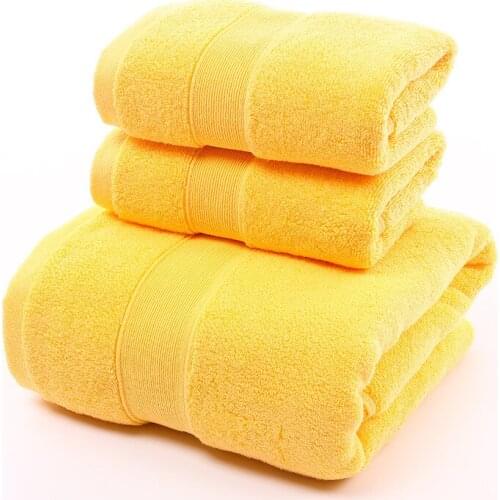 3pcs/set New Soft Towels Set 100%Cotton Bath Towel Hand Towel Washcloth Highly Absorbent Hotel Quality For Bathroom