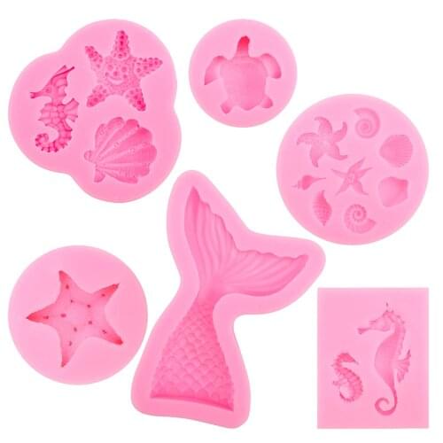 6Pcs Fondant Mold Cake Decorating Tools Baking Accessories Silicone Mold Cupcake Fondant Cake Decor Tools Bakery Confectionery