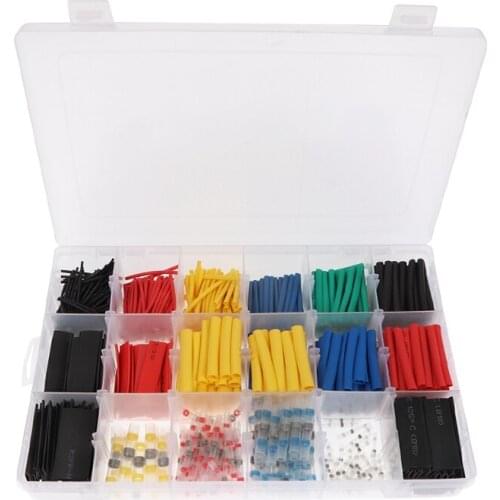 800pcs Solder Wire Connectors Tube Wire Cable Insulated Sleeving Heat Shrink Waterproof Insulated Electrical Terminals With Box