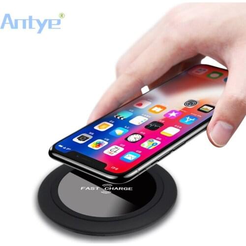 Antye 10W Qi Wireless Charger for iPhone 8/X Fast Wireless Charging for Samsung S8/S8+/S7 Edge Nexus5 Lumia 820 USB Charger Pad