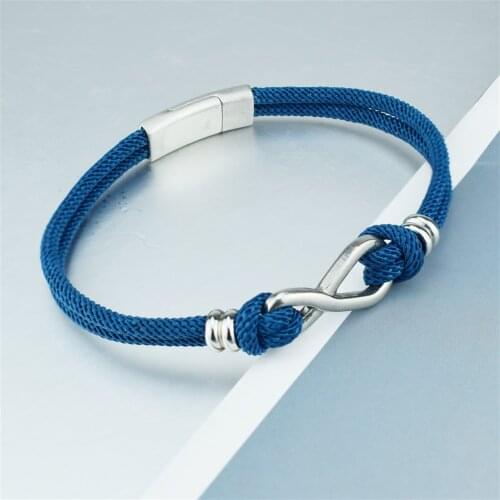 Stainless Steel 8 Infinite Love Bracelets Men Love Red Thread String Rope Leather Bracelet for Women Couples Lucky Gift