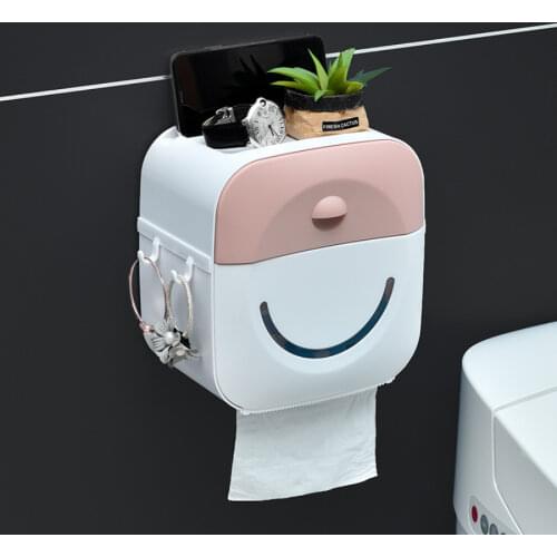 Toilet Roll Holder Waterproof Paper Towel Holder Wall Mounted Roll Paper Stand Case Tube Storage Box Bathroom Accessories