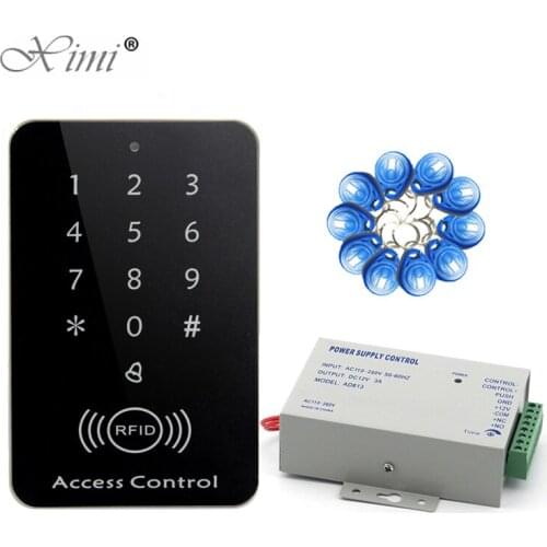 Cheap Standalone Door Access Control System With 125KHZ EM RFID Card Reader+12V Power Supply+10pcs RFID Key