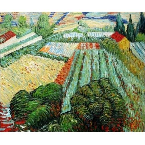 Wall Painting on Canvas Field with Poppies in Saint Remy ,1889 by Vincent Van Gogh Painting Replica Handpainted High Quality