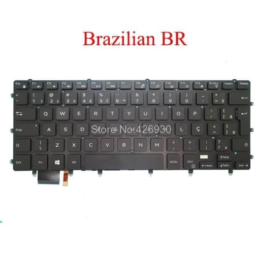 Laptop BR Keyboard For DELL For XPS 15 9550 9560 For Precision 5510 5520 P56F Brazilian with backlit new