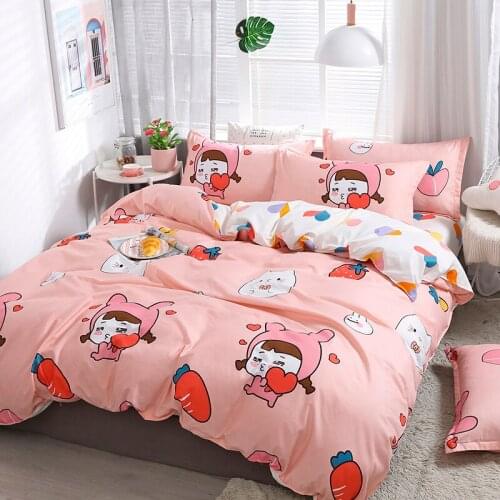 Pink Bedding Set Anime Bed Sheets Bed Linen Set Double Person...comforter Bedding Sets Qu...90 X 19 Duvet Cover... Family Kits