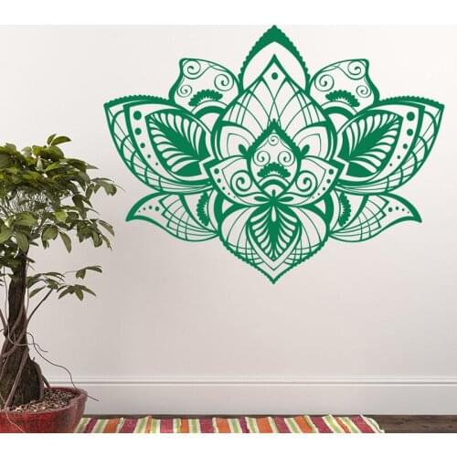 Beautiful Bohemian Lotus Wall Decal Mandala Vinyl Indian Mandala Wall Stickers Bohe DIY Yoga Pattern Living Room PVC DecorSYY287