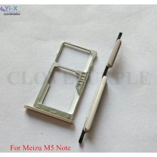 1PCS SIM Card Tray Slot Holder Adapter + 1PCS Side Power Volume Key Buttons for Meizu M5 Note Replacement Parts