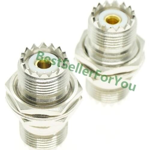 UHF Female to UHF Female SO-239 SO239 Aadapter Nut Bulkhead Panel Mount Connector