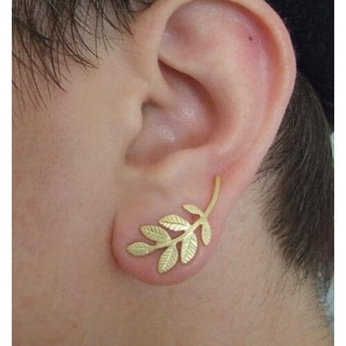 Hot new fashion explosion models wild fashion metal leaves stud earrings Simple Tree Leaf Alloy shaped Stud Fashion girls gift