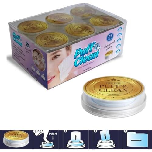 Pufai Puff Clean Makeup Remover Wipes 24 Capsules in a box