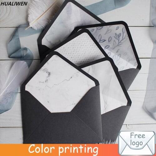 Western-style simple 7-inch dark gray matte surface wedding business lining plain surface invitation envelope