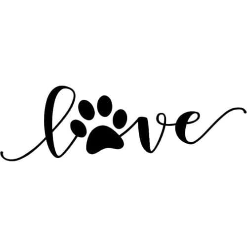 S51035 Various Sizes/Colors Car Stickers Vinyl Decal Love Dog Footprints Motorcycle Decorative Accessories Creative Waterproof