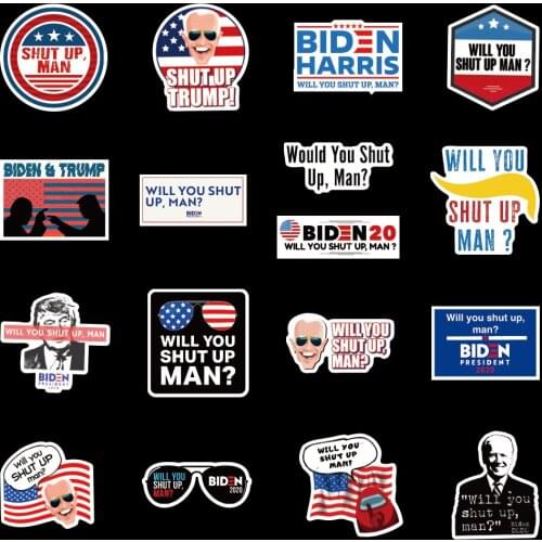 10/50pcs US Election Politics Shut Up Stickers Waterproof PVC Graffiti Stickers Suitcase Luggage Guitar Laptop Trendy Sticker