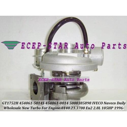 Free Ship GT1752H 454061-5014S 454061-0014 454061 5000385898 Turbo Turbocharger For IVECO NAVECO DAILY 8140.23.3700 2.8L 105HP