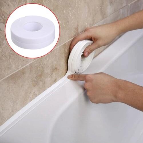 3.2m/1m x22mm Windows Bath Tape Sealing Strips Pvc Kitchen Waterproof Wall Sticker Self-adhesive Seam Toilet Corner Seal Strip