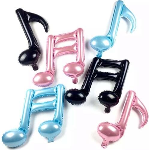 5pcs/lot Musical notes foil mylar balloons birthday party supplies inflatable globos wedding decorations supplies helium balloon