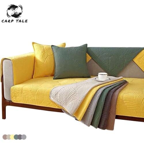 Four Seasons Universal Sofa Cover Non-slip Solid Color Couch Covers For Living Room Cotton Sofa Towel Cushion Cover Home Decor