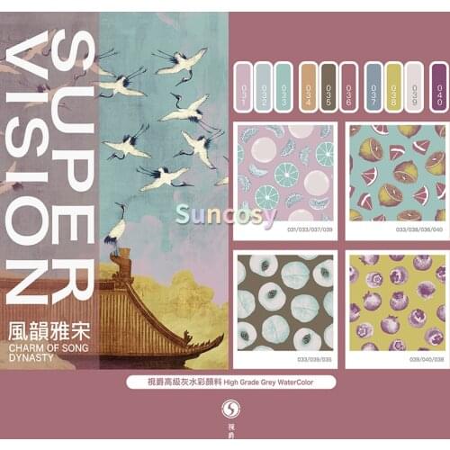 SUPER VISION High Grade Grey Series WaterColor CHARM OF SONG DYNASTY, 8ml Tubular 10 Color Set, Macarons color
