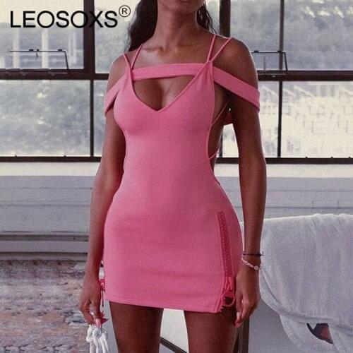 Elegant Bodycon Slip Dresses for Women 2021 Party Summer Sexy Evening Club Outfits Wrap Strappy Backless Short Mini Dress Pink
