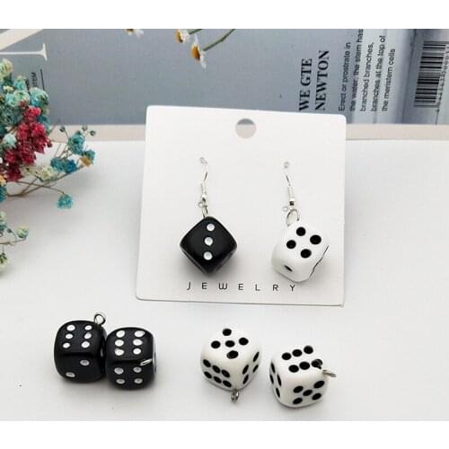 10pcs 15mm Dice Resin Charms 3D Dice Pendants DIY Craft Fit for Bracelets Earring Key Chains DIY Jewelry Finding Handmade Craft