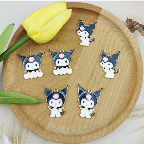 10pcs Cartoon Small demon Enamel Charms Gold Tone Lovely Charm Pendant DIY Earring Bracelet Finding Jewelry Accessories Handmade