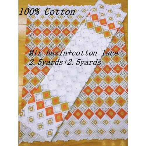 2020 High Quality 100% Cotton Nigeran Dry Cotton Lace Fabrics Embroidery in Switzerland African Swiss Voile Lace Fabrics 5yards