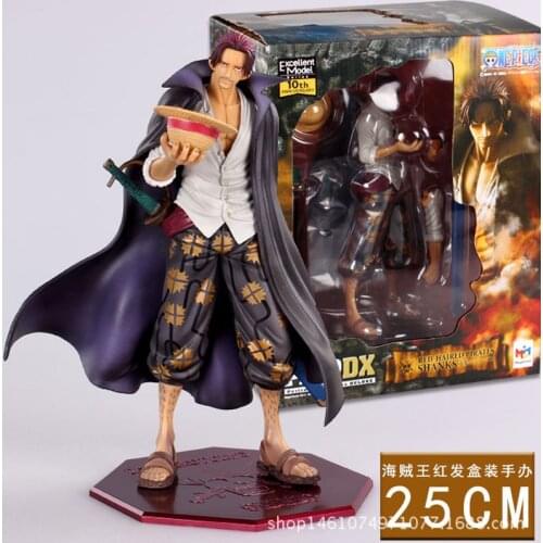 Anime One Piece PVC Figure Model Toys For Children Akakami No Shankusu Fourth King Action 25CM Boxed Gift Ornaments Doll Model