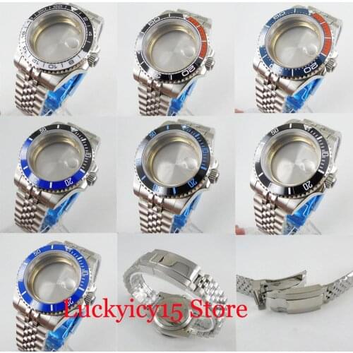 Automatic Men 40mm 316L Stainless Steel Watch Case with Bezel Sapphire Glass + Watch Bracelet Band Fit ETA 2836 MIYOTA Movement