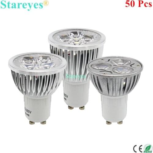 Free shipping 50 pcs Dimmable 3W 4W 5W GU10 E27 E14 B22 GU5.3 MR16 LED Downlight spotlight bulb lamp droplight light lighting
