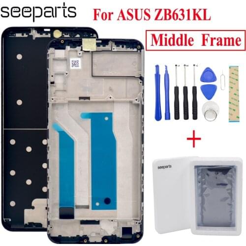 Black For Asus Zenfone Max Pro (M2) ZB631KL Housing Middle Frame Bezel Middle Replacement Parts For ASUS ZB631KL Middle Frame