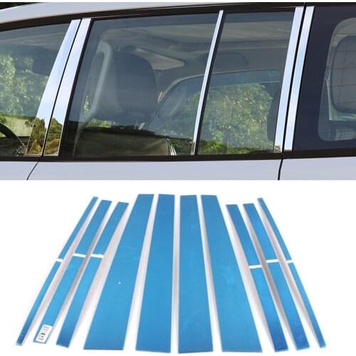 For Mitsubishi Pajero V80 Shogun Montero Limited 2007 - 2019 Stainless Center Pillar Window Sill Trims Decorative Car Styling