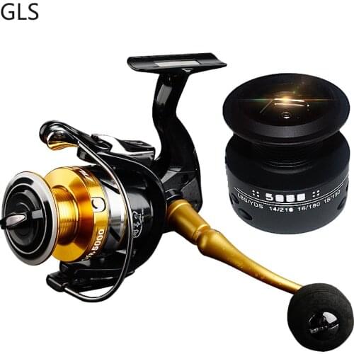 High Quality 14+1 BB Double Spool Fishing Reel High Speed Metal Spinning Reel Carp Fishing Reels with Free Spare Spool For Saltw