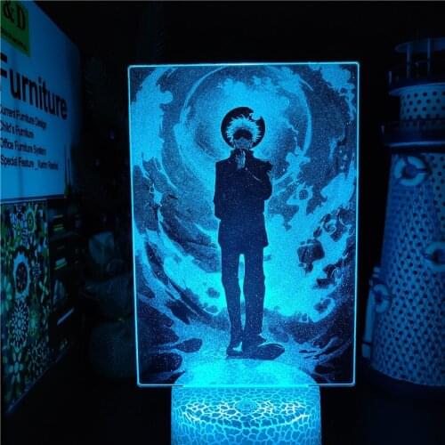 Jujutsu Kaisen Gojo Satoru Figure 3D Night Light Anime Led Lamp Kids Bedroom Decor Nightlight Manga Cool Gift Child Table Lamp