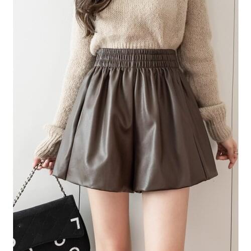 Gkfnmt Women's Leather Shorts