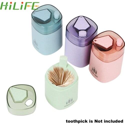 HILIFE Toothpick Dispense Tableware Wheat fiber Toothpick Holder Toothpick Storage Container Box Automatic Dust-proof
