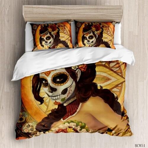 Cartoon Skull Series Bedding Duvet Cover Pillowcase Single Double Large Quilt Cover Bed Sets For Boys Home Textile