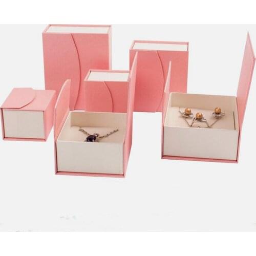 Pink Ring Box Gifts Paper Packaging for nekclaces jewelry organizer box Engagement Ring For Earrings Necklace Bracelet Display