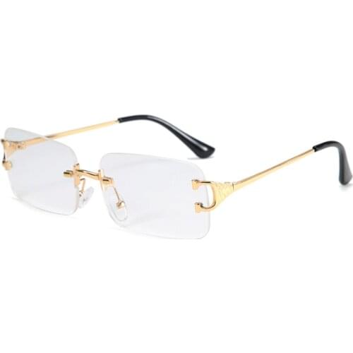 2021uv400 mens sunglasses new fashion super transparent frameless ocean patch diamond-shaped fashion sunglasses 17297