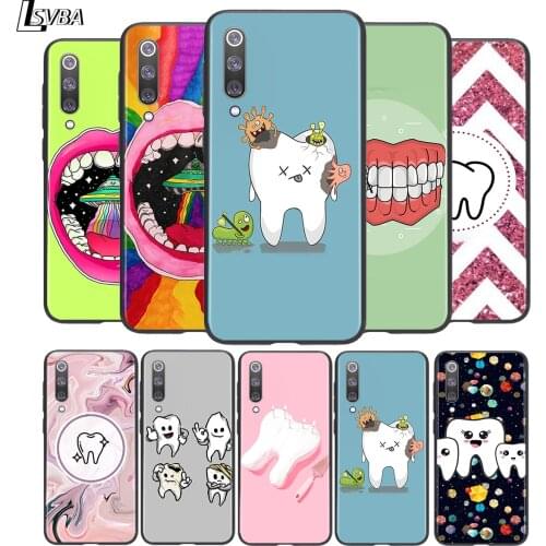 Dentist Teeth Tooth Soft TPU For Xiaomi Mi 11i 11 10T 10 9T 9 A3 8 Lite CC9 SE Note10 Lite Ultra Pro Black Phone Case