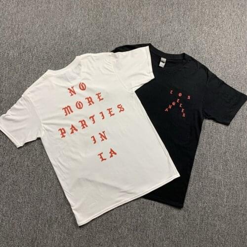 2021 New Hip Hop T-shirt Kanye West I Feel Like Paul 100% Cotton T shirts NO MORE PARTIES IN LA T shirts Men Women Tee Tops