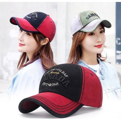 New Trend Color Matching Sun Hat Pure Cotton Soft Top Washed Sun Hat for Men and Women Spring Baseball Hat