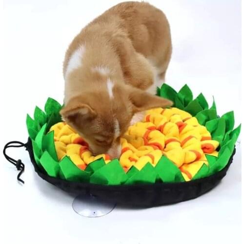 Sunflower Anti-Choking Dog Bowl Slow Feeding Dog Mat Dog Sniffing Food Dispenser Relieve Stress Mat Pet Supplies