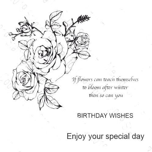 Birthday wishes /flowers Transparent Clear Stamp/seal for DIY Scrapbooking/ Album Decorative Clear Stamp Sheets A0463