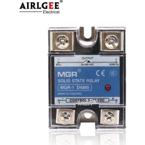 MGR-1 D48100/SSR-100DA relay DC to AC single phase solid state relay 100DA Input 3-32VDC Output 24-380VAC