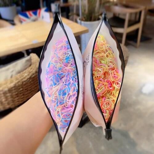 1000pcs Girls Hair Accessories Nylon Ties Elastic Hair Bands Children Ponytail Holder Rubber Bands Kids Headband Gum For Hair